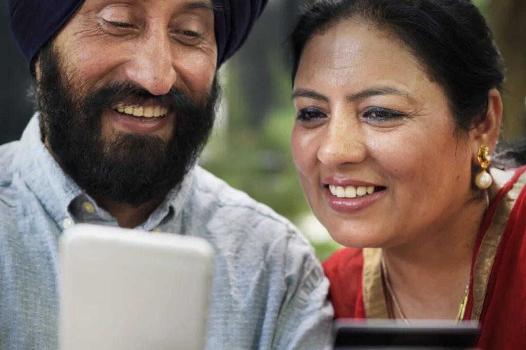 loving senior indian couple