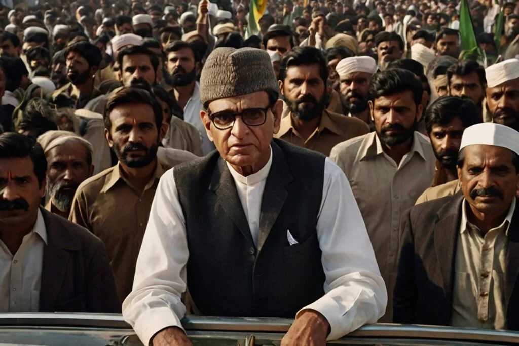 Major Political Decisions Impacting India in 2025 man stands front large crowd people